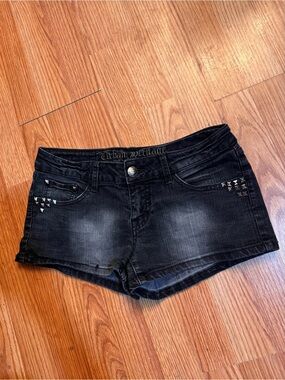 Urban Heritage Black Denim Studded Shorts